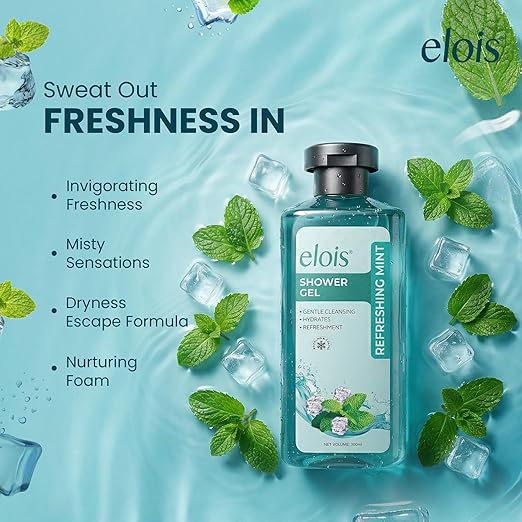 Elois Cooling Body Wash with Refreshing Mint & Glycerin for Deep Cleansing, Fresh & Soft Skin for Women & Men | 300ml - Image 5